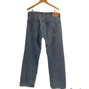 Levis 505 Jeans 5 Pocket Regular Fit Med Blue 100% Cotton Size 36 X 32 Pre-owned